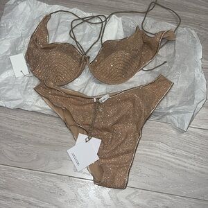 Oséree Shine Balconette Bikini in Nude with tags size M